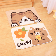 Cute and fun cat water-absorbing floor mat