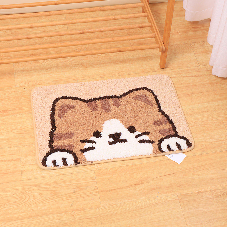 Cute and fun cat water-absorbing floor mat