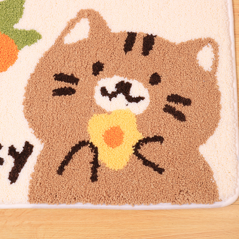 Cute and fun cat water-absorbing floor mat