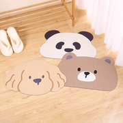 Cute animal head bathroom absorbent floor mat