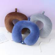 Simple solid color memory cotton U-shaped pillow