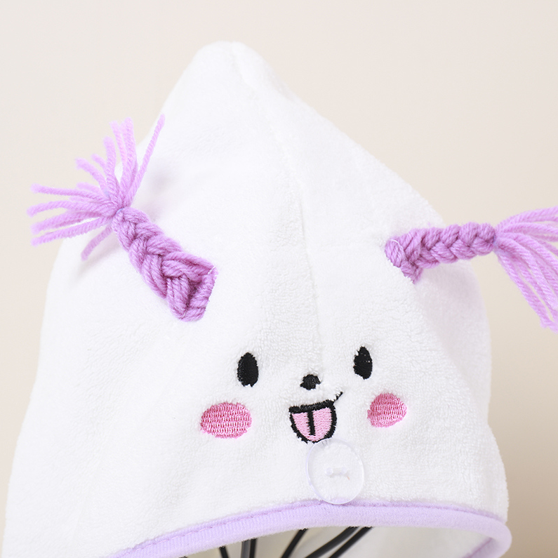 Cartoon braided water-absorbing dry hair cap