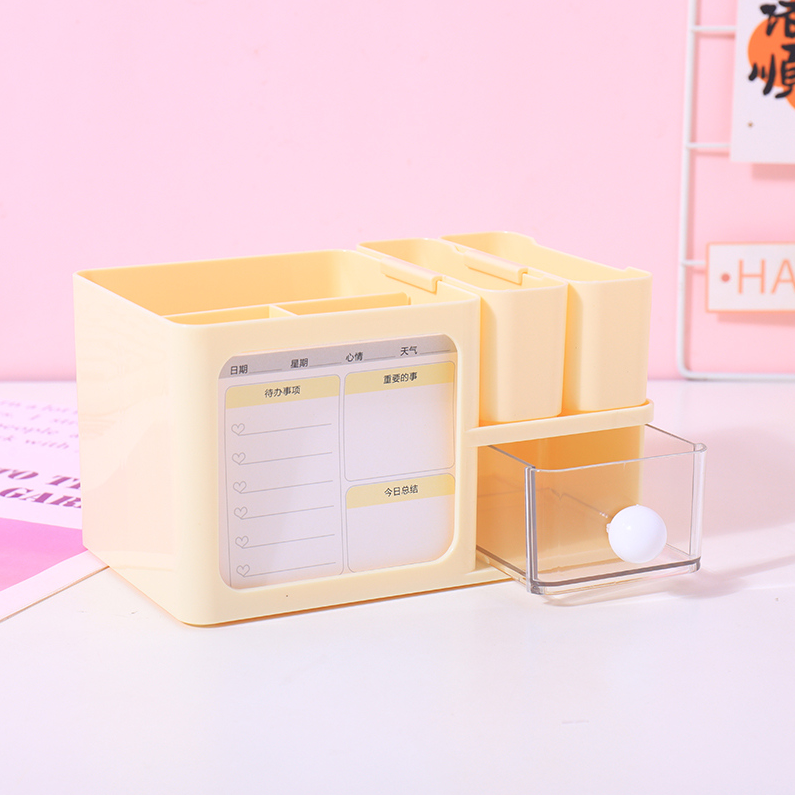 The cream series can be stacked and combined in storage boxes