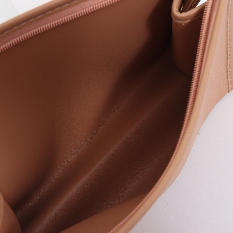 Solid-color double-sided leather official document makeup bag