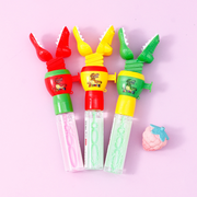Retractable alligator bubble wand