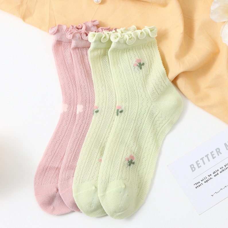 2 pairs of lovely Jacquard-wood ear children's socks 9-12Y