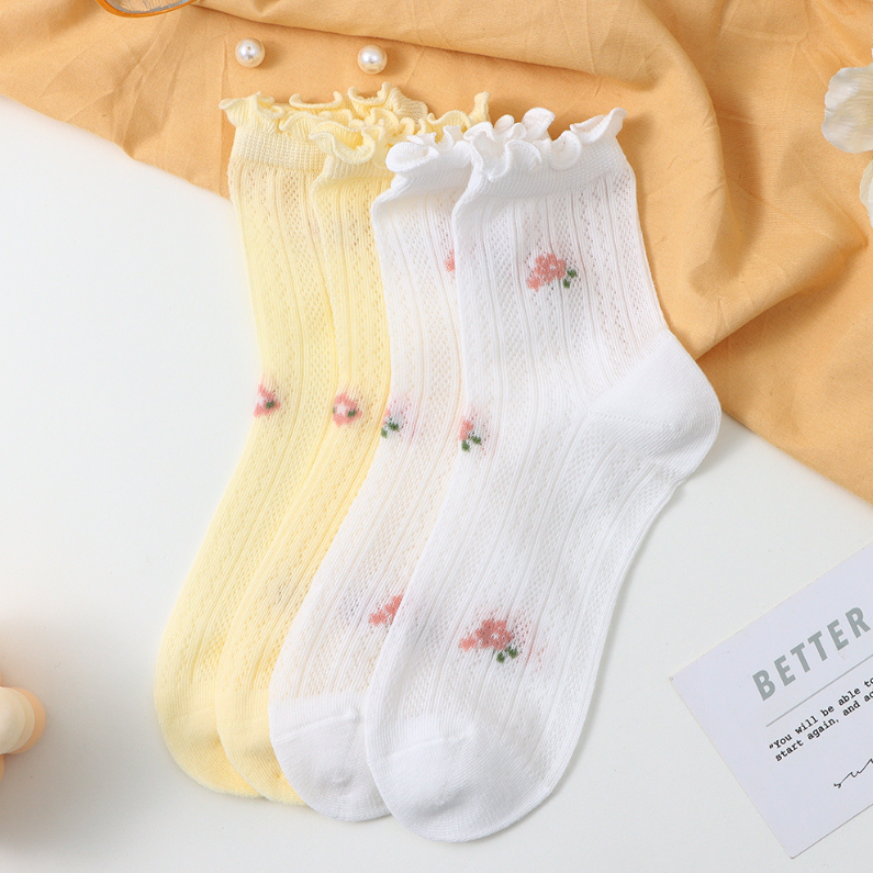 2 pairs of lovely Jacquard wood ear children's socks 6-8Y
