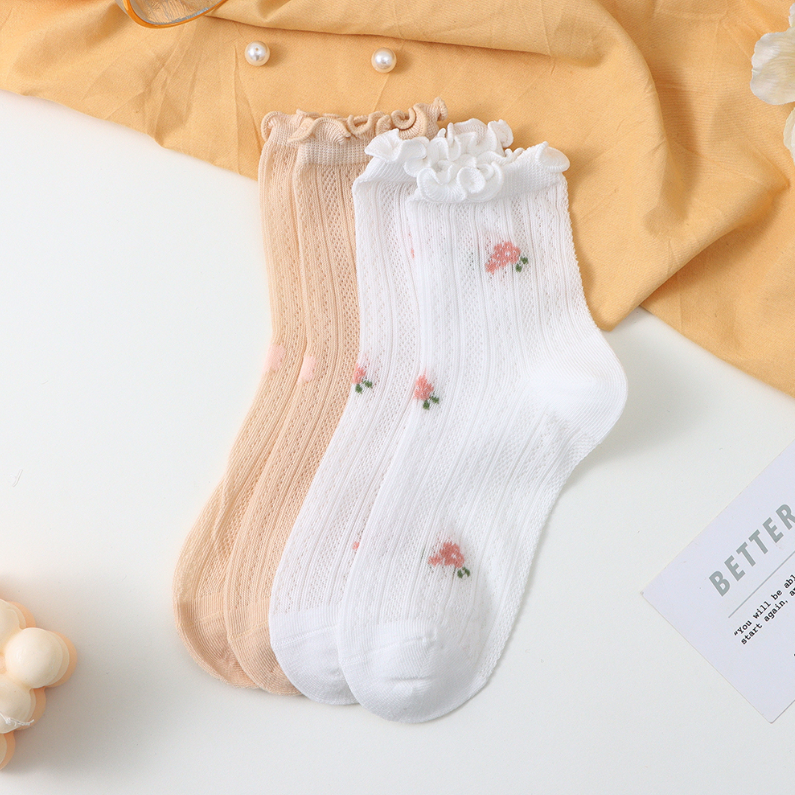 2 pairs of lovely Jacquard wood ear children's socks 6-8Y
