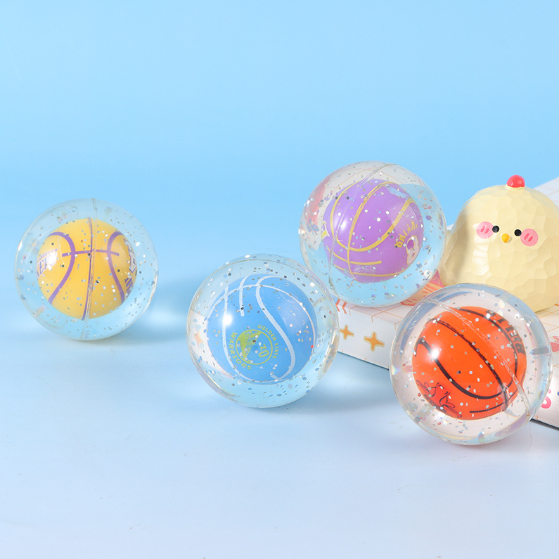 Double glitter bouncy ball
