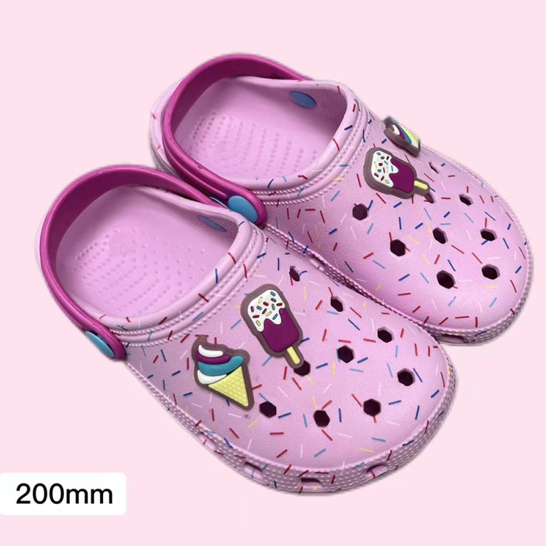 Fun cartoon printed Crocs for Kids 200mm(pink)