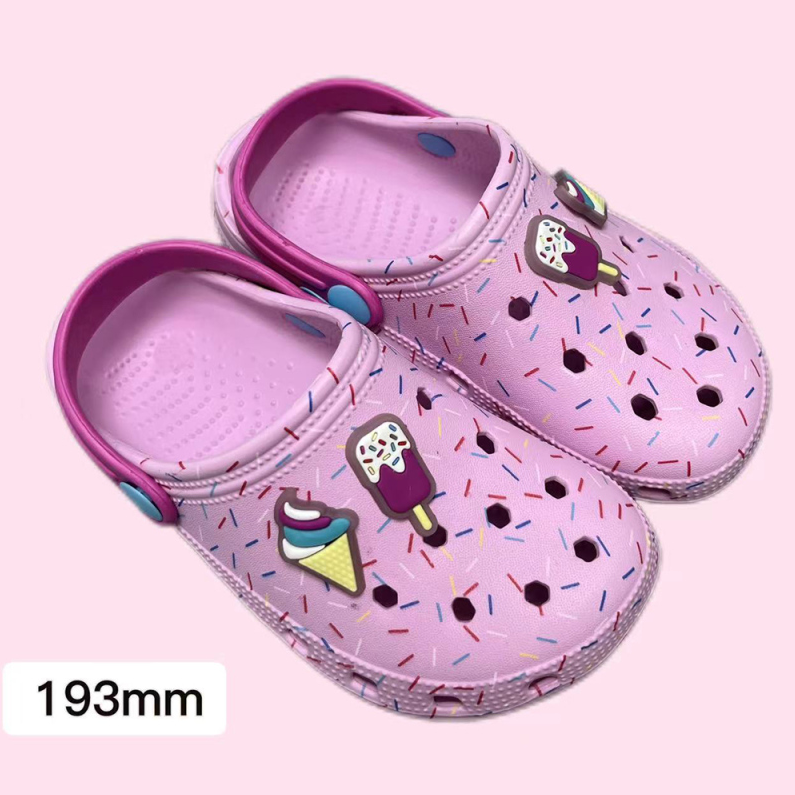 Fun cartoon printed Crocs for kids 193mm(pink)