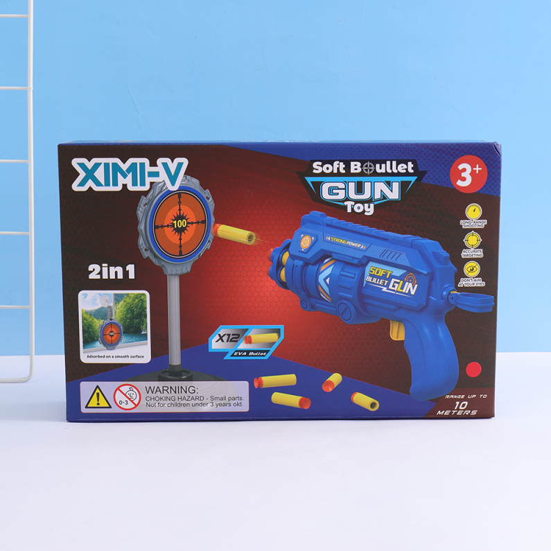 Rotary Revolver Soft Bullet Gun Toy (2-in-1 Single Target)