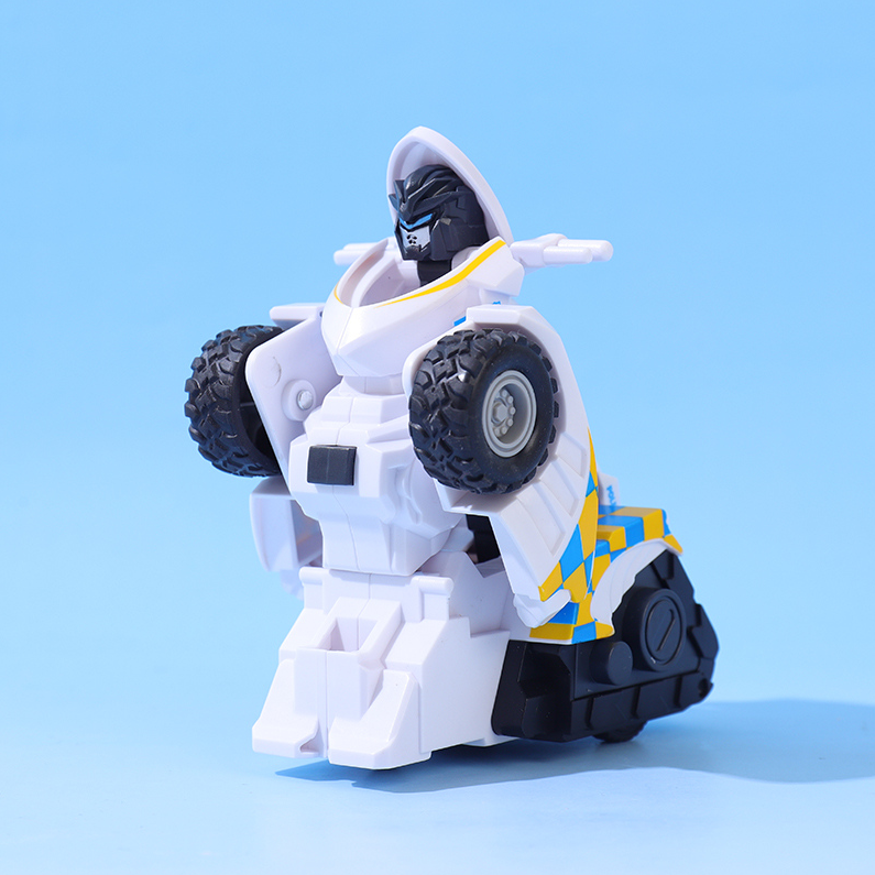 Motorcycle police car deformation