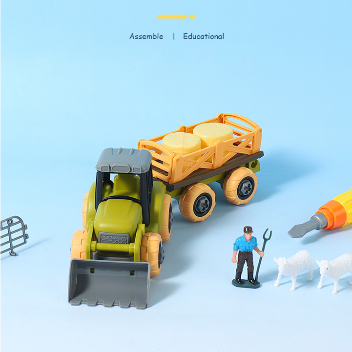 Detachable Farm Truck Carrying Animal Toy Set