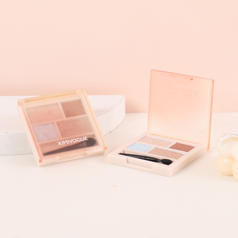 XIMIVOGUE Peach Pink Four-Color Eyeshadow 02# Vanilla Milk Foam
