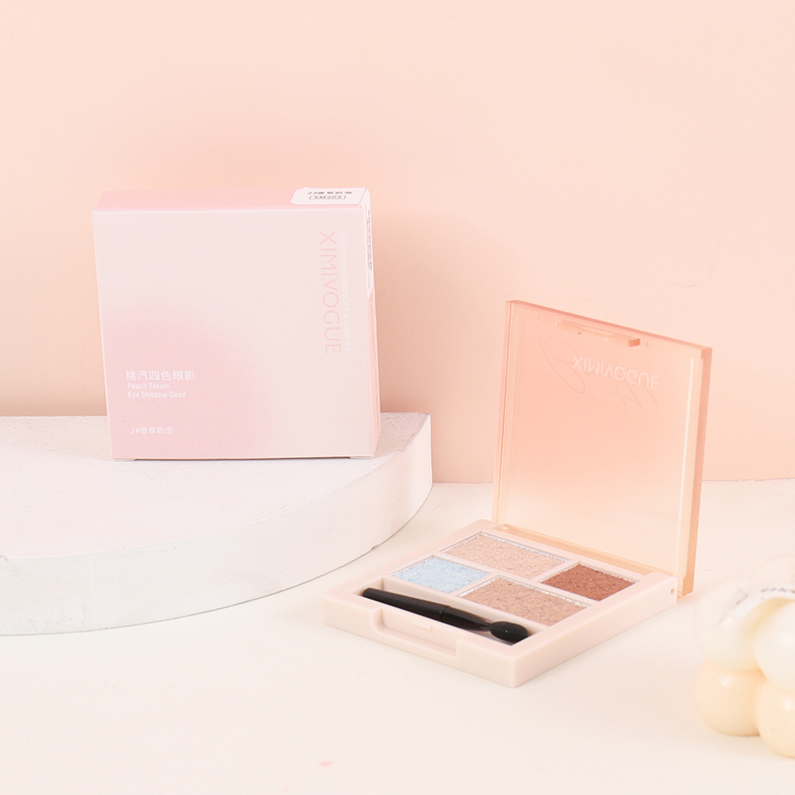 XIMIVOGUE Peach Pink Four-Color Eyeshadow 02# Vanilla Milk Foam