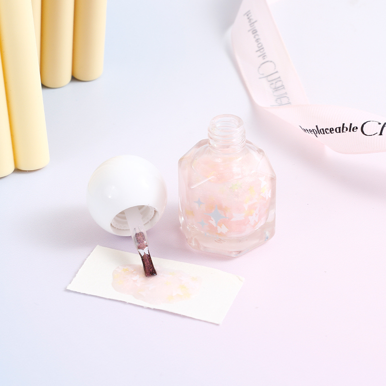 Star diamond girl tear nail polish 13 clear cherry butterfly
