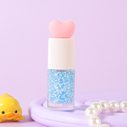 Flower Sweetheart Oily Nail Polish 04# Blue and white sequins