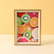 7 "Simple Golden Rimmed Photo Frame (Oak)