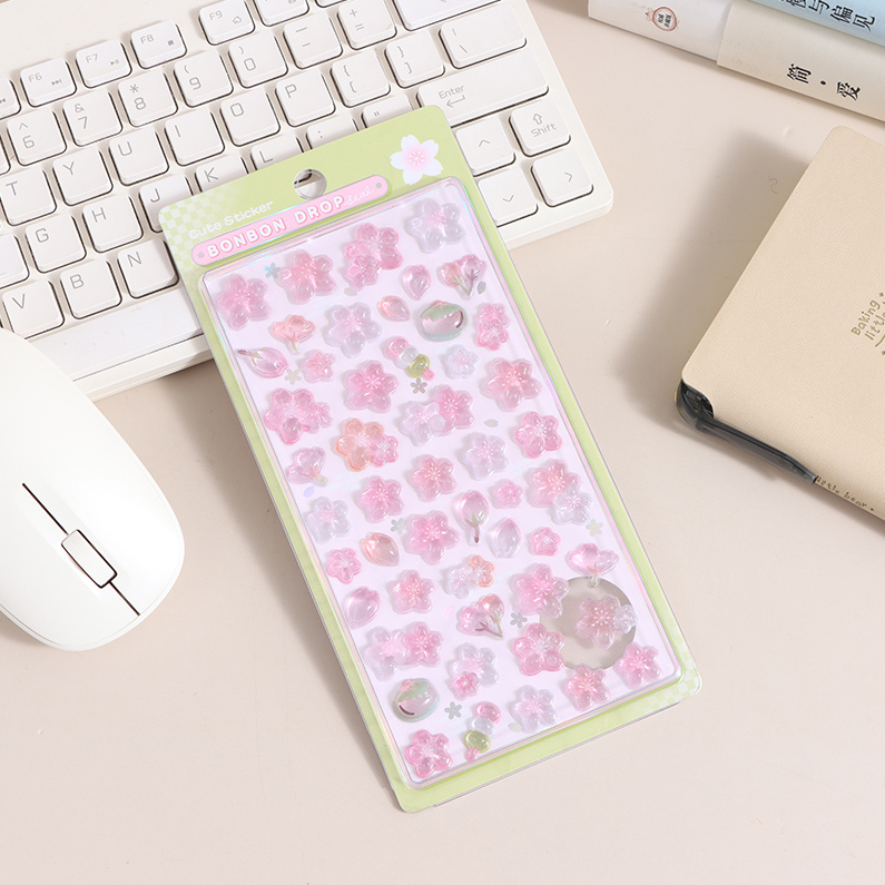SL-BHH Cherry Blossom 3D Relief Sticker 01