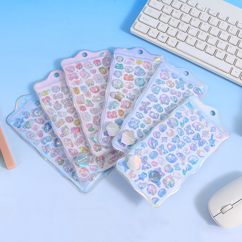 SL-BGG Rainbow Series 3D relief Stickers 1-6