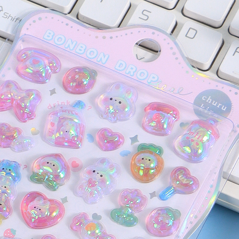 SL-BGG Rainbow Series 3D relief Stickers 1-6