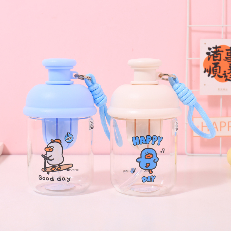 XIMIVOGUE_ Little Blue Duck Authentic Glass (500mL) (Blue)