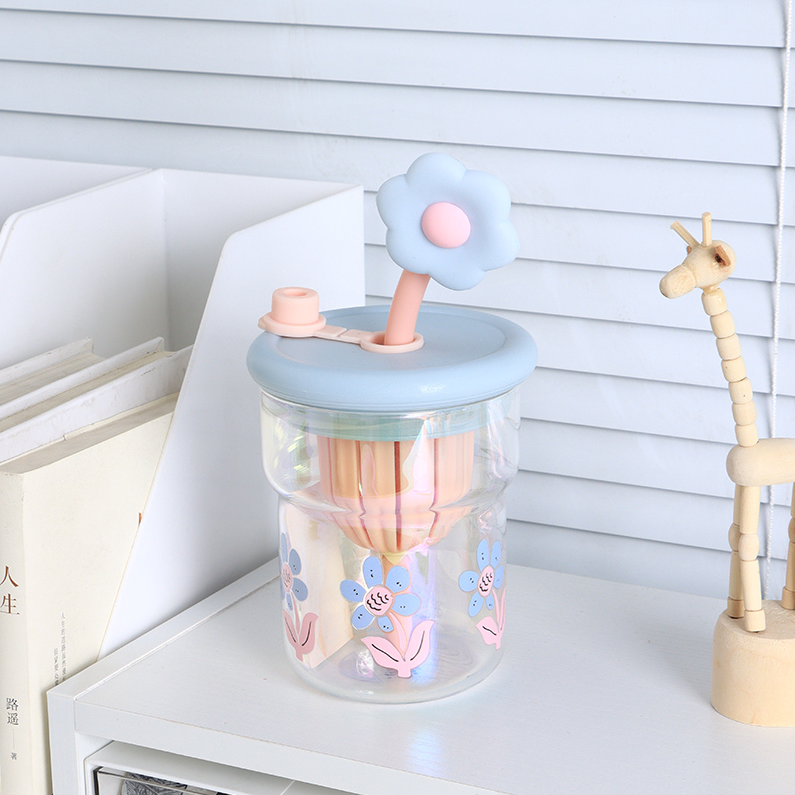 Summer ins Style Colorful Glass Cup (500mL)