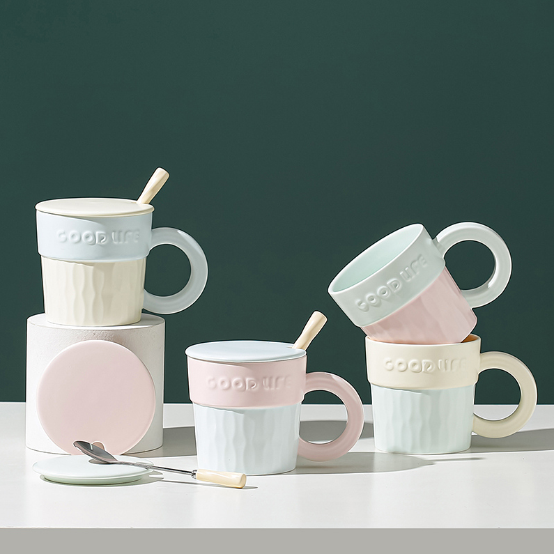 Nordic color-matching Ceramic cup (380mL)