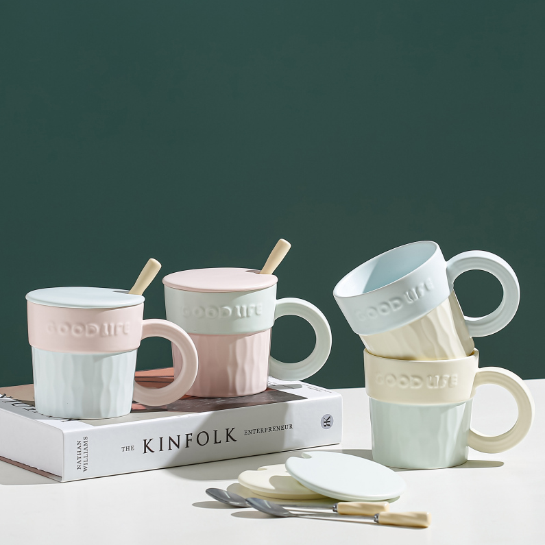 Nordic color-matching Ceramic cup (380mL)