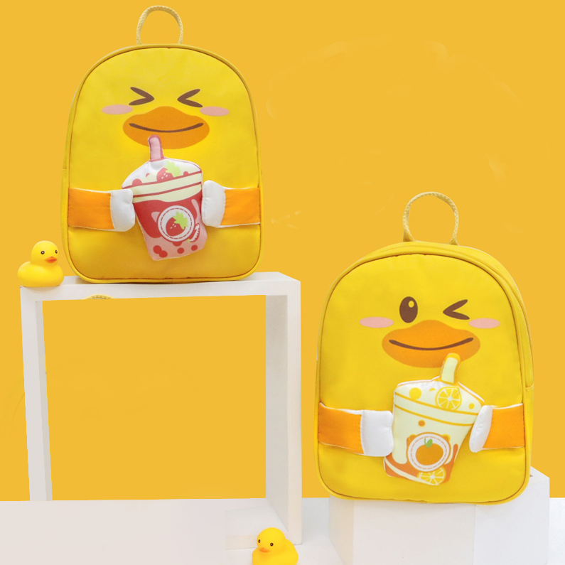Nifty Yellow Milkshake Duck Backpack for Kids