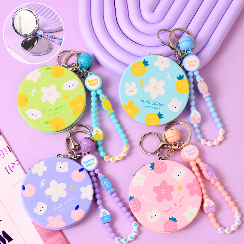 Doodle Small Flower Round Fashion Hanging Bag Mirror (mixed)