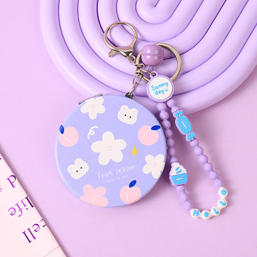Doodle Small Flower Round Fashion Hanging Bag Mirror (mixed)