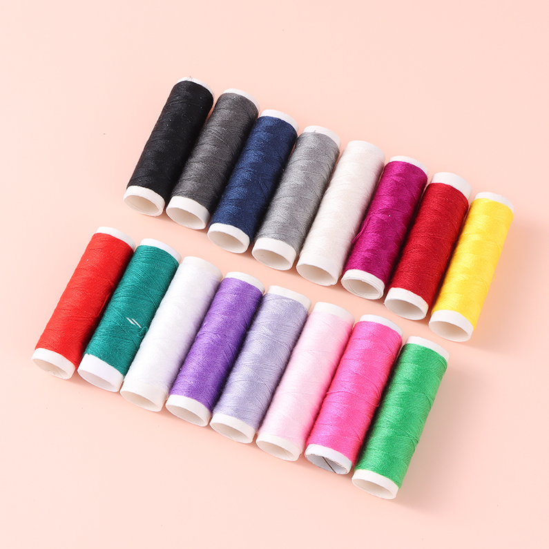 Portable round sewing box (white)