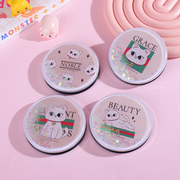 Elegant Kitten Series Glitter Round Portable Mirror