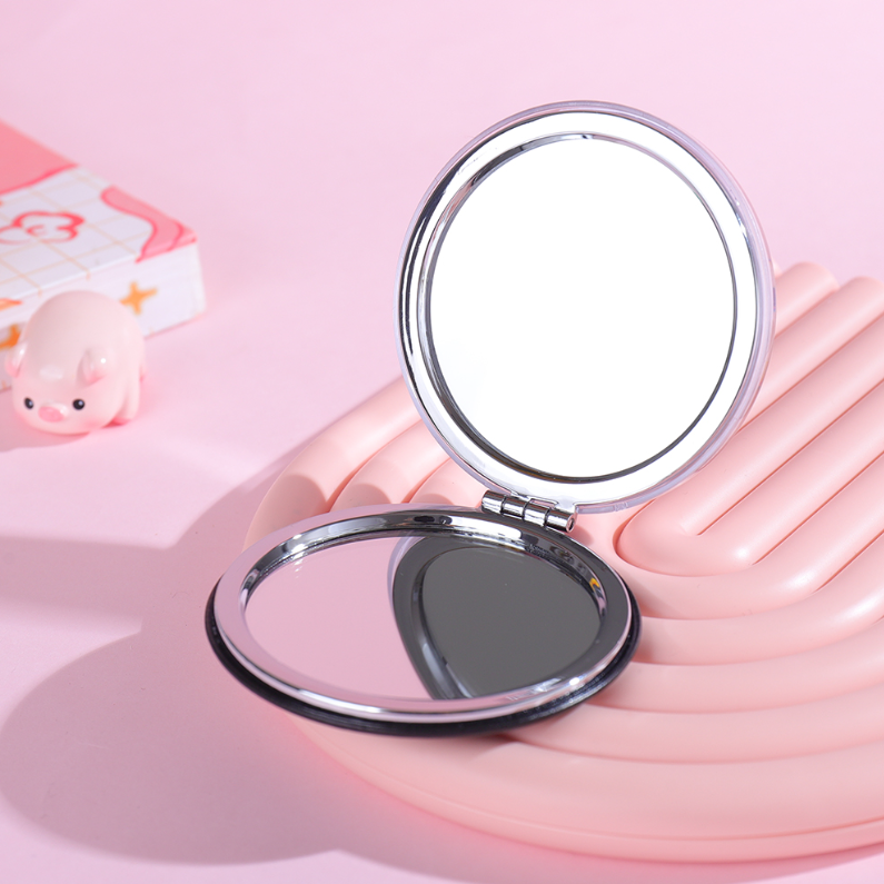 Elegant Kitten Series Glitter Round Portable Mirror