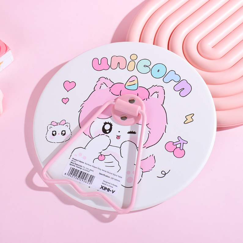 Rainbow Dream Pony Series Round Stand Table Mirror
