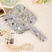 Exquisite Ripple Handheld Mirror (Silver)