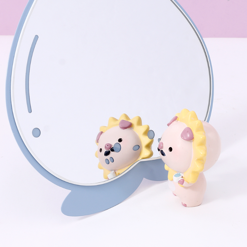 Lovely Peach Special-Shaped Metal Table Mirror