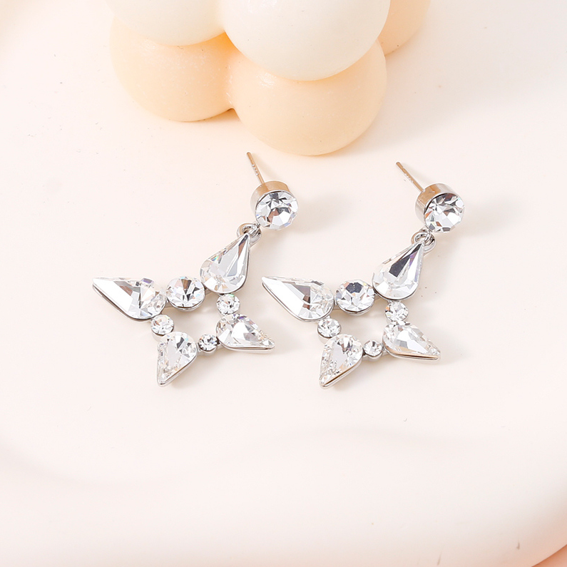 Temperament star-awned zircon earrings