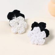 Silver needle earrings in small fragrant fabric