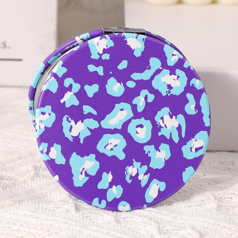 Leopard Print Fashion Dazzle Print Round Mirror (Mixed color