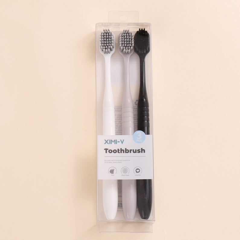 Colorful Wide Head toothbrush with Spiral Hair (3 sets)