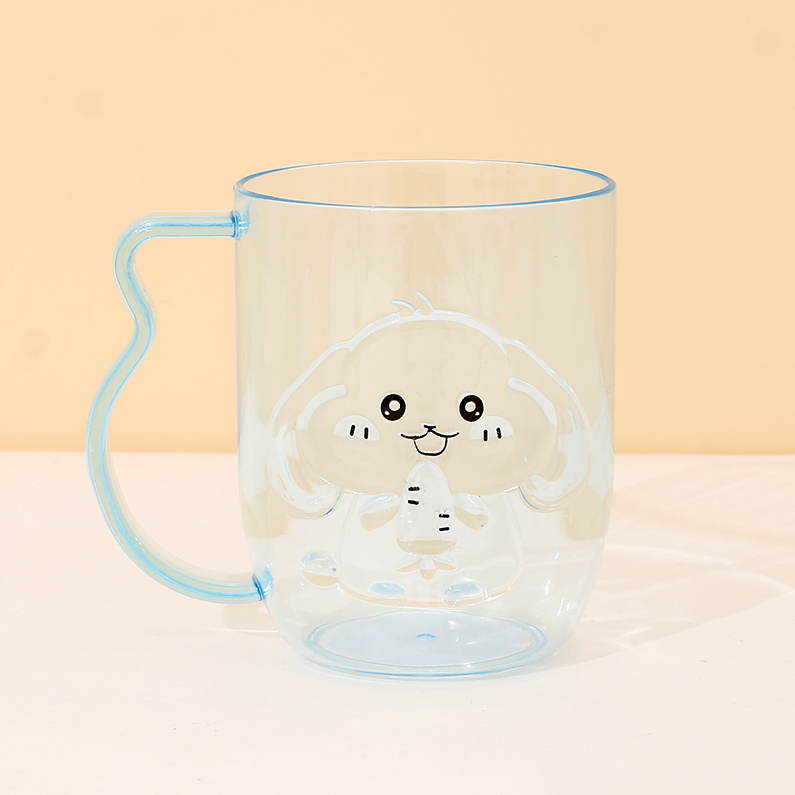 Fun Embossed Transparent mouthwash Cup (Color mixing)