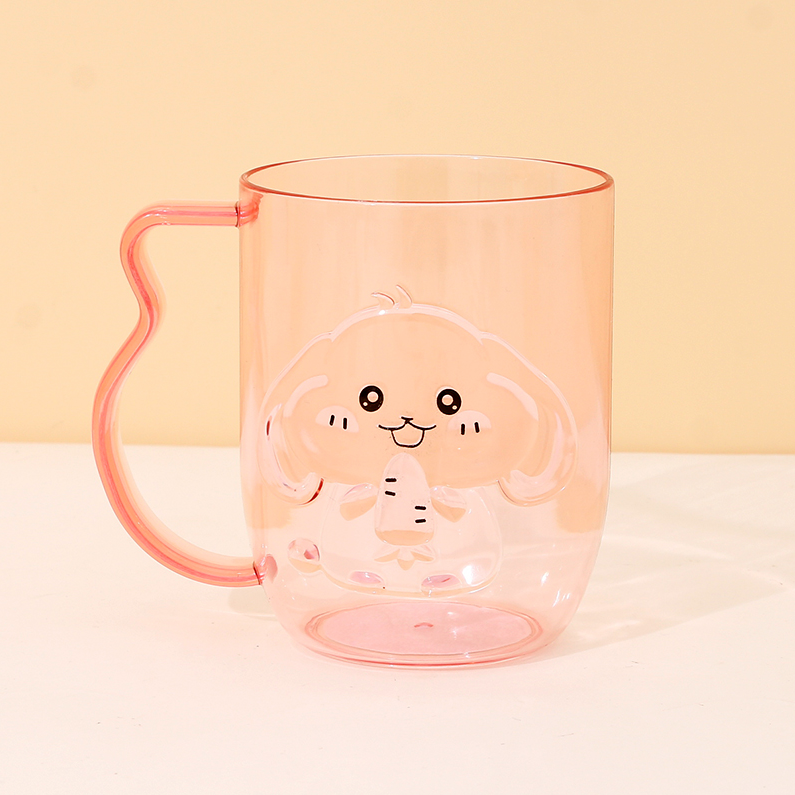 Fun Embossed Transparent mouthwash Cup (Color mixing)