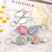 Summer Ice Cream Oval Portable Mirror Keychain