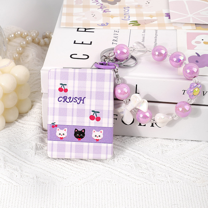 Cherry Kitten Rectangular Stylish Hanging Mirror for Bag