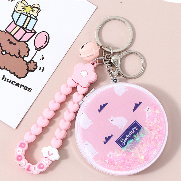 Lovely Story Round Glitter Hanging Mirror for Bag