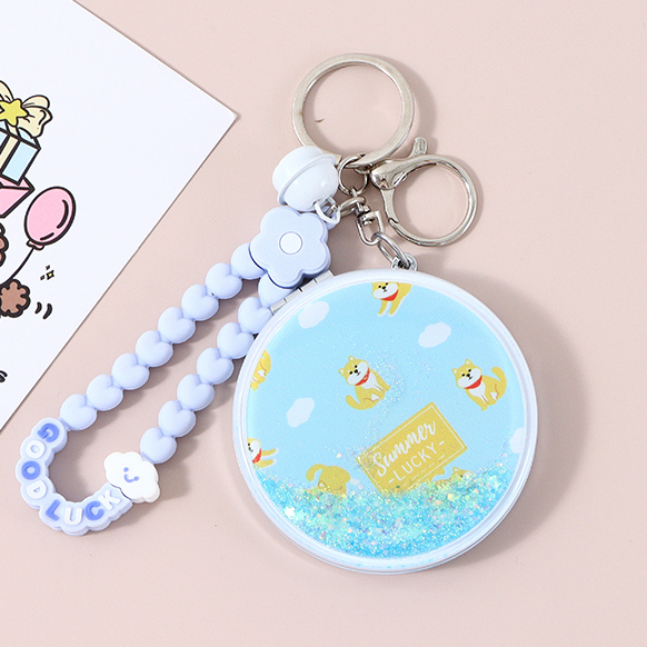 Lovely Story Round Glitter Hanging Mirror for Bag