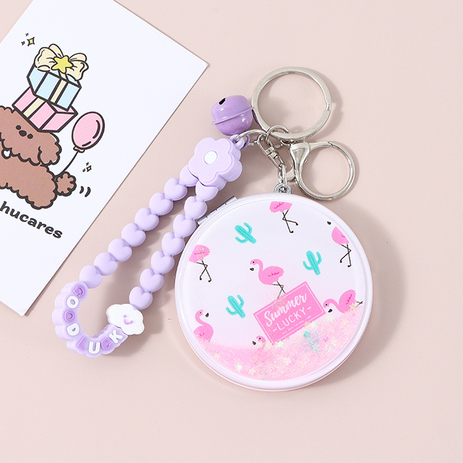 Lovely Story Round Glitter Hanging Mirror for Bag